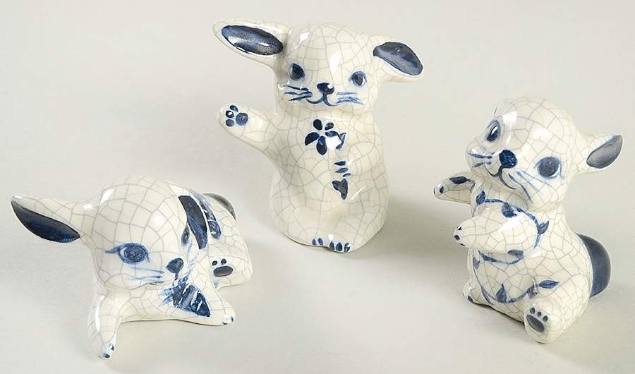 Dedham Rabbit Rabbit Set (Winkin, Blinkin & Nod) by Potting Shed-1