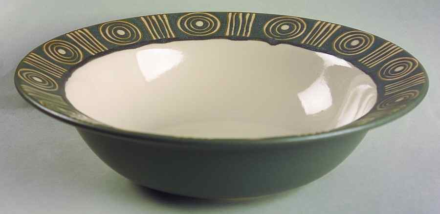 Bongo (Green) 10" Round Vegetable Bowl by Pottery Barn China-1