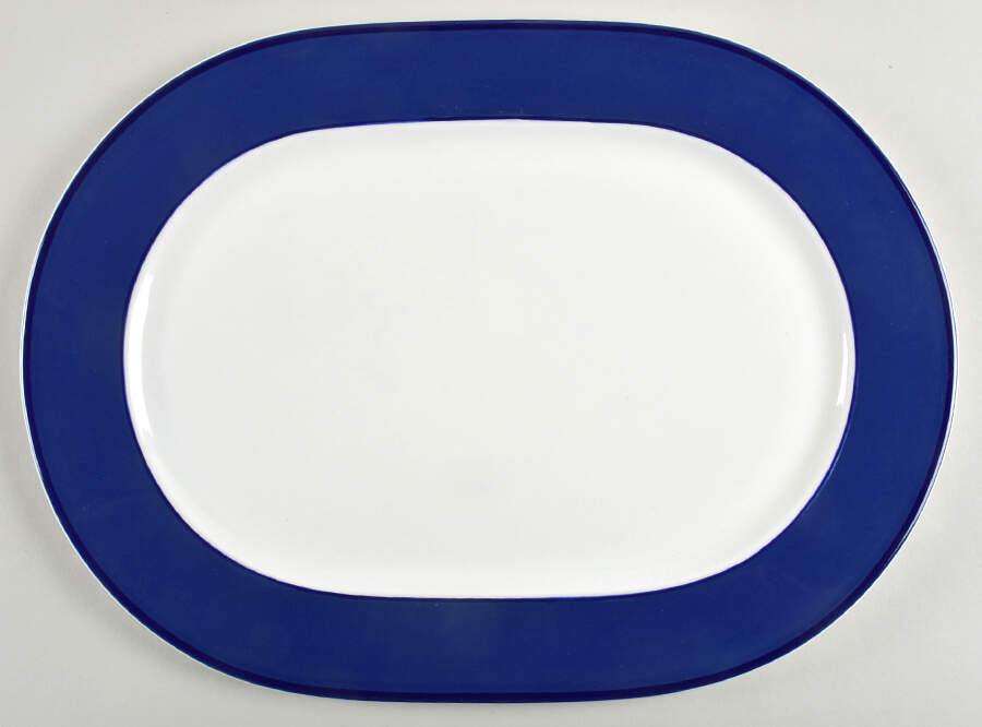 Spa Blueberry (Blue Trim) 14" Oval Serving Platter by Pagnossin-1