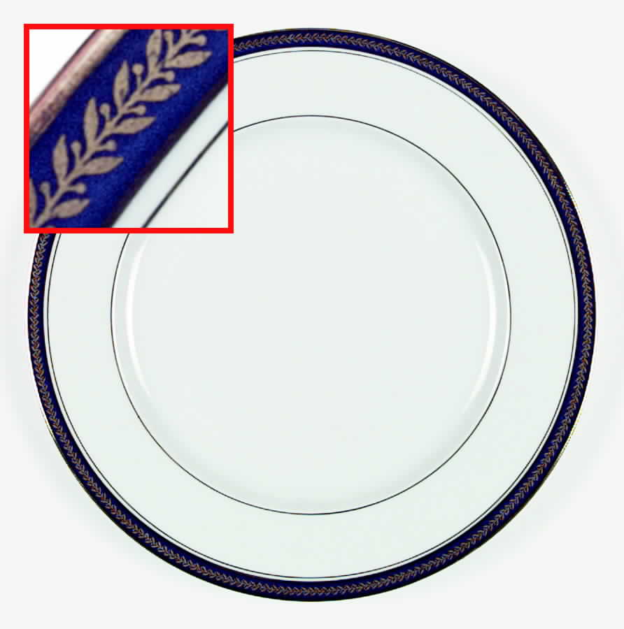Laurier Blue Dinner Plate by Porcel du Site Corot-1