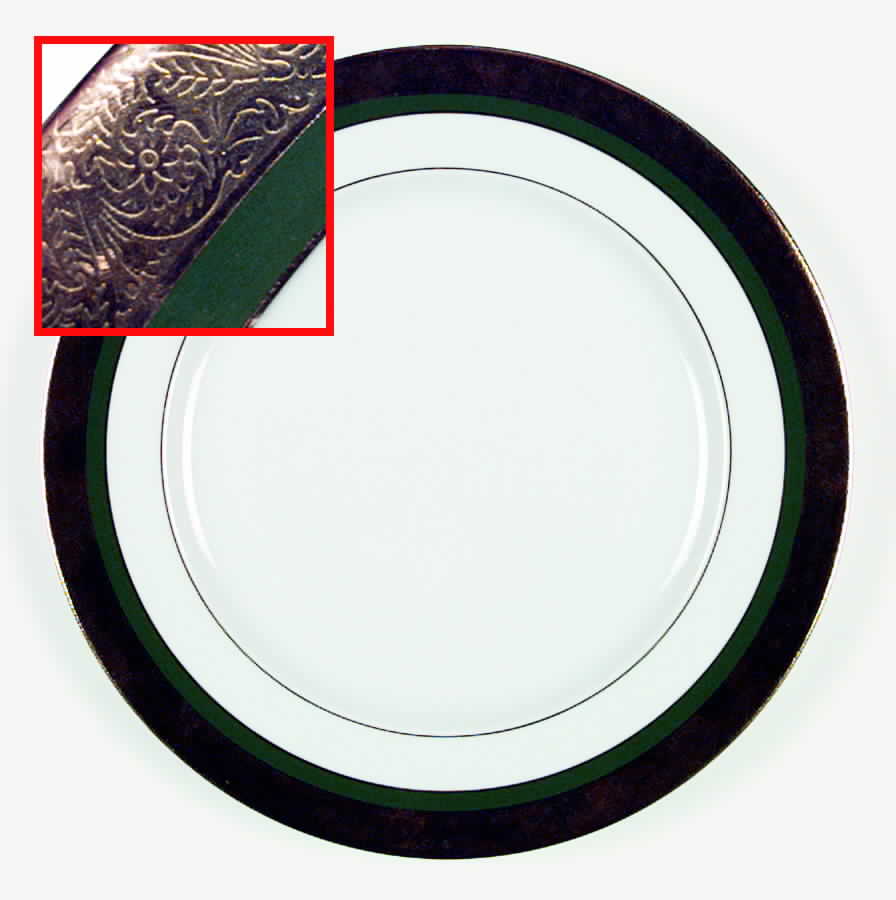 Chambord Green Dinner Plate by Porcel du Site Corot-1