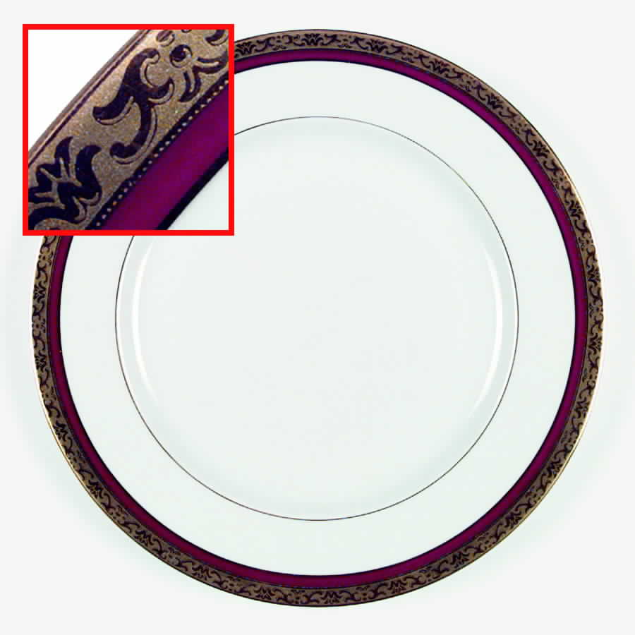 Blois Red Dinner Plate by Porcel du Site Corot-1