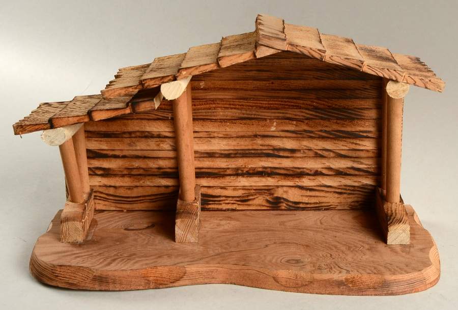 Come Let Us Adore Him-Nativity Creche/Manger-Wooden - Creche/Stable-Wooden by Precious Moments-1