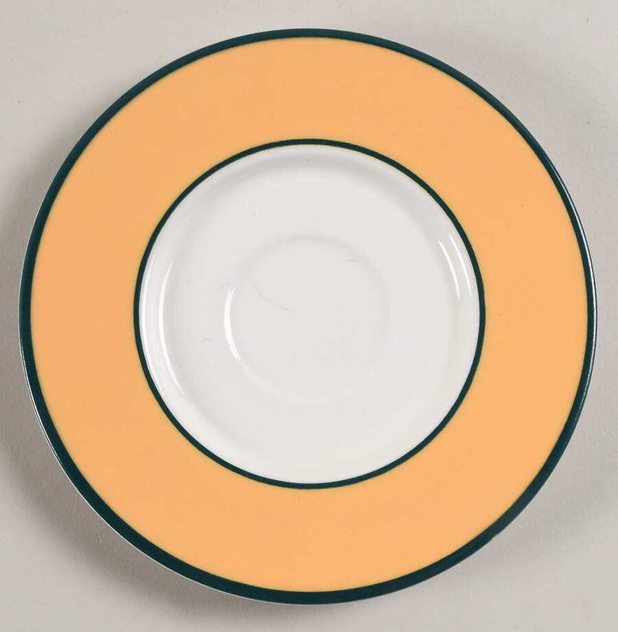 Spa Orange (Green Trim and Verge) Saucer by Pagnossin-1