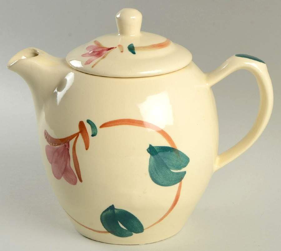 Ivy Red Blossom Teapot & Lid by Purinton-1
