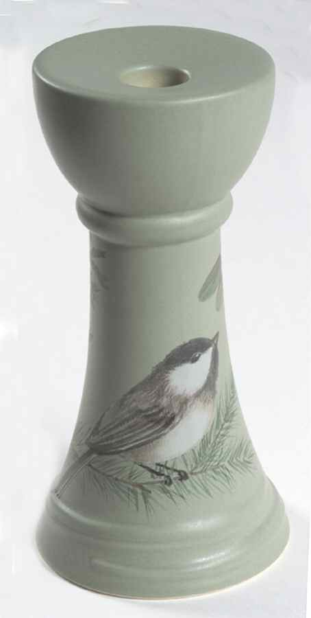 Winterwood Green 7" Candlestick by Pfaltzgraff-1