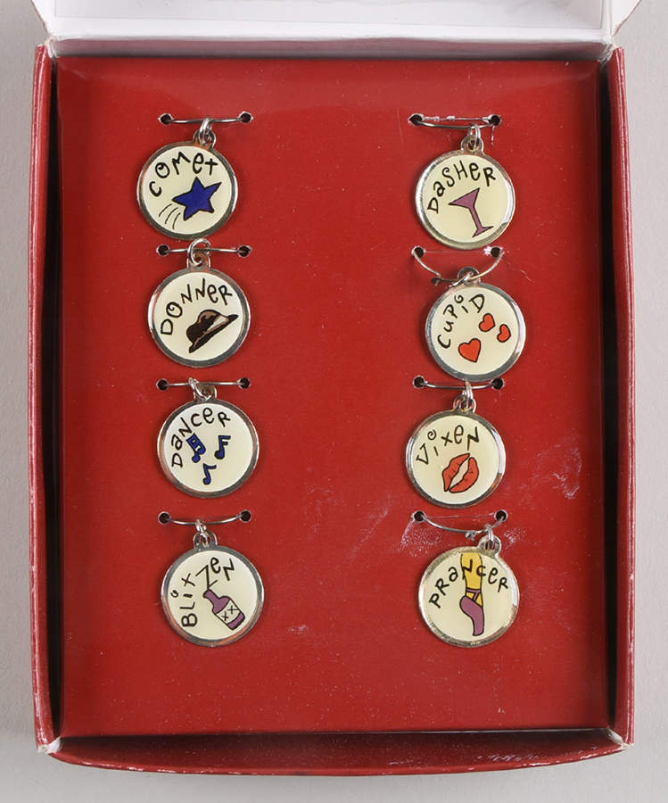 Reindeer (Box Set of 8 Motifs) Wine Markers by Pottery Barn China-1