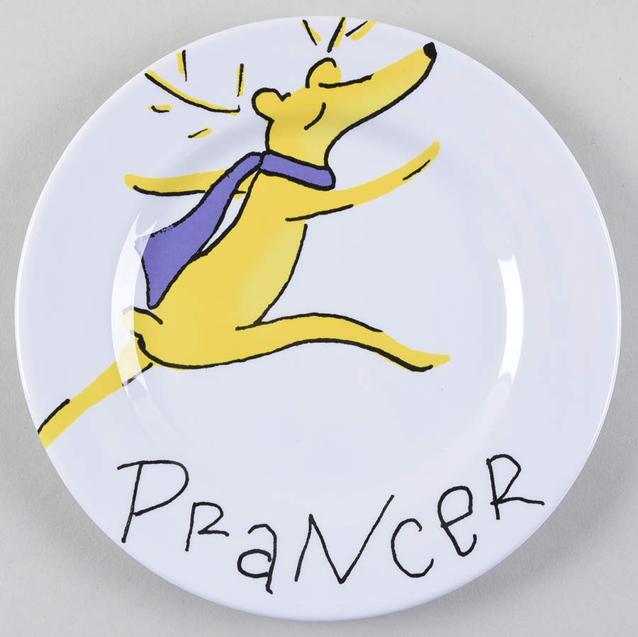 Reindeer Melamine Salad Plate by Pottery Barn China-1