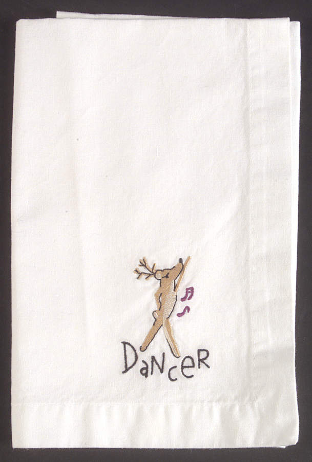 Reindeer Embroidered Cloth Napkin by Pottery Barn China-1