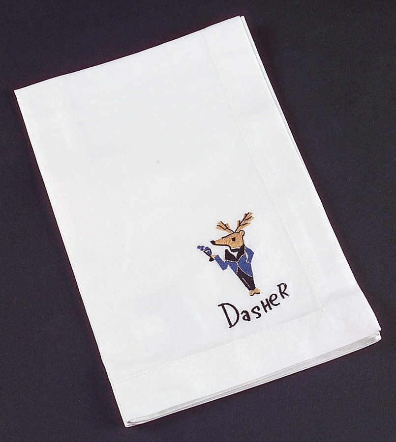 Reindeer Embroidered Cloth Napkin by Pottery Barn China-1