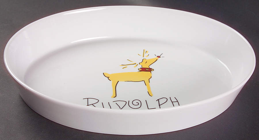 Reindeer 13" Oval Baker by Pottery Barn China-1