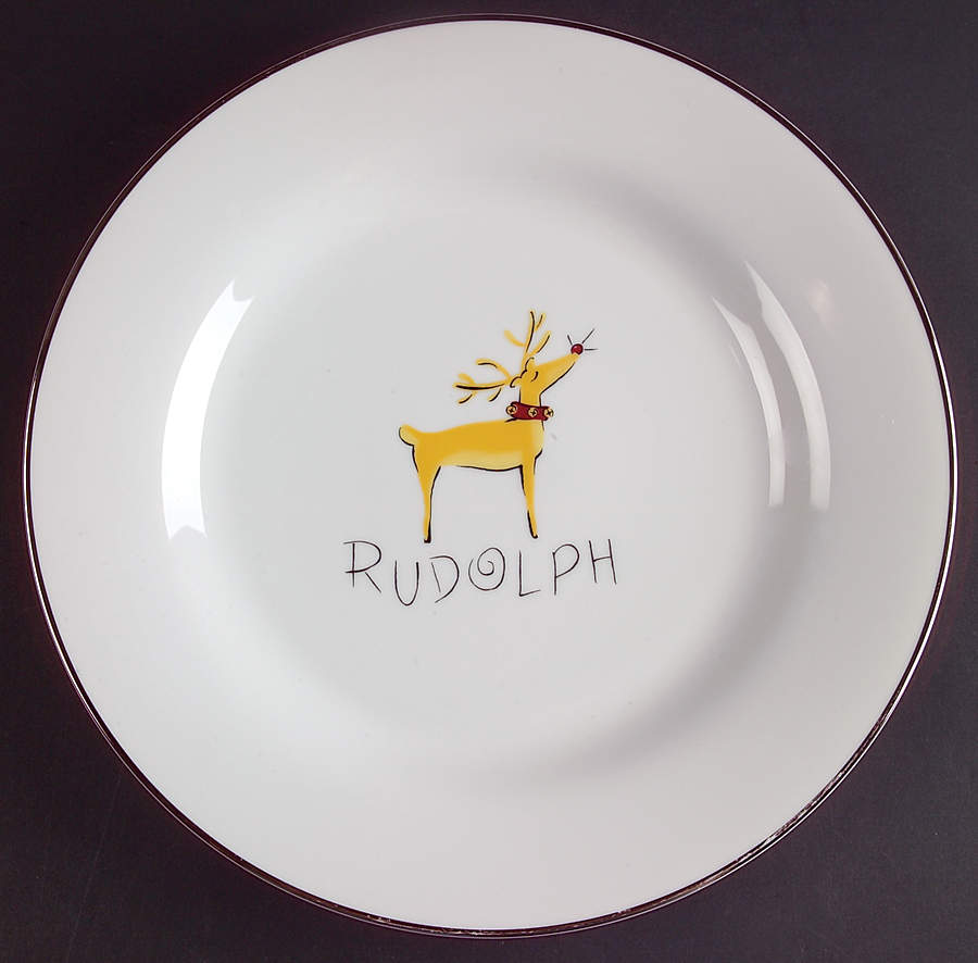 Reindeer 12" Chop Plate (Round Platter) by Pottery Barn China-1