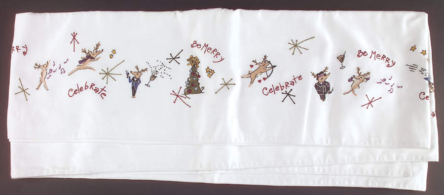 Reindeer 18" X 108" Cloth Table Runner by Pottery Barn China-1