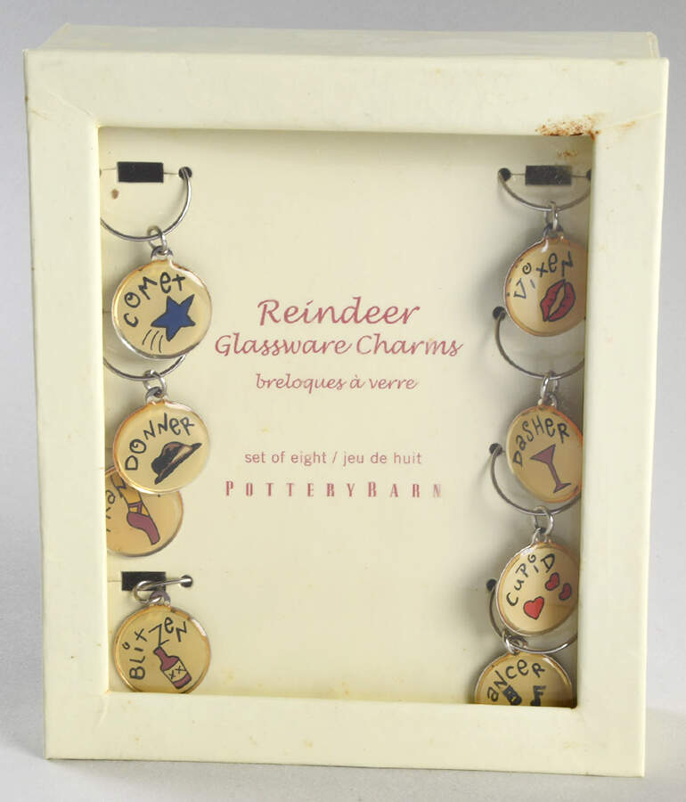 Reindeer (Box Set of 8 Motifs) Wine Markers by Pottery Barn China-1