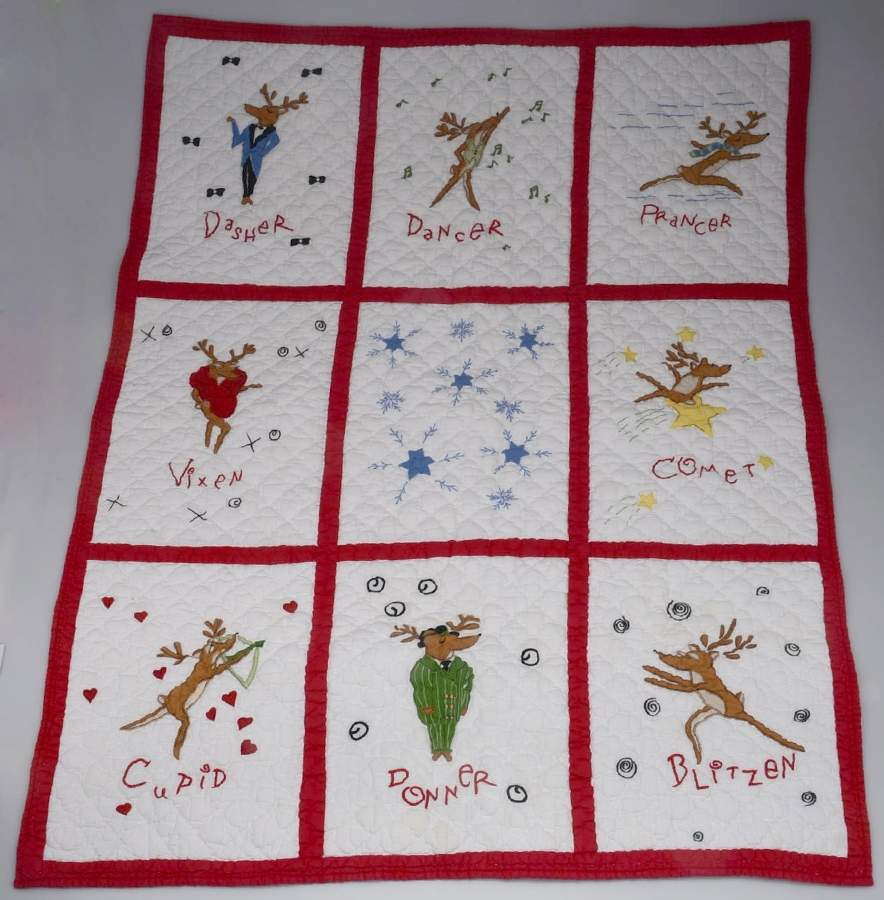 Reindeer Crib Quilt by Pottery Barn China-1