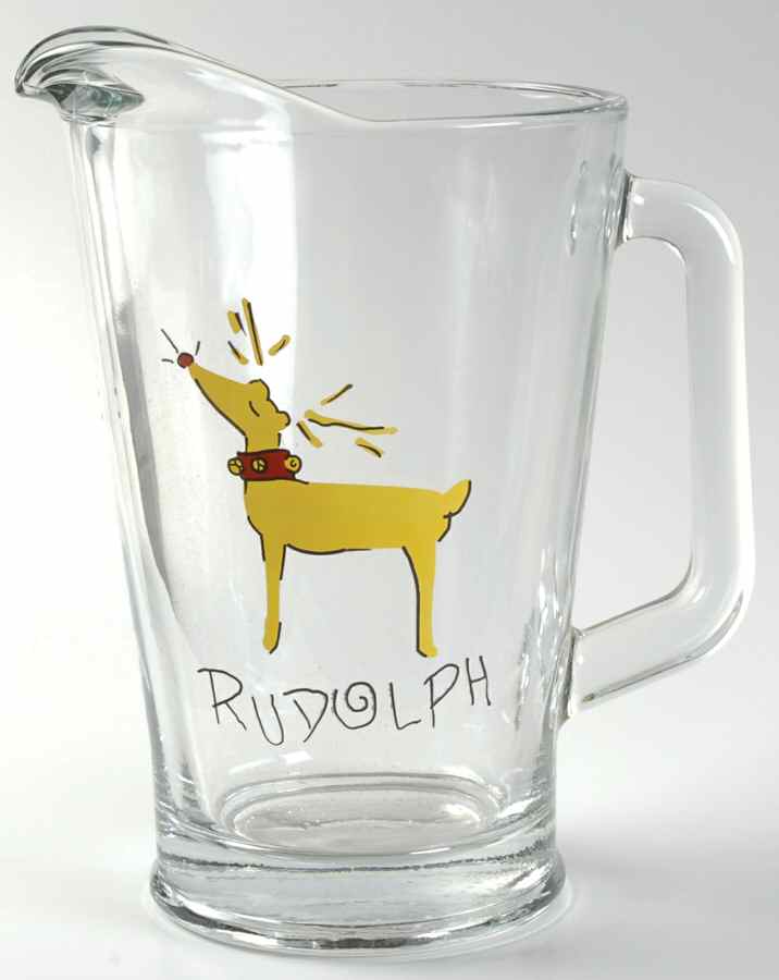 Reindeer 60 Oz Glassware Pitcher by Pottery Barn China-1