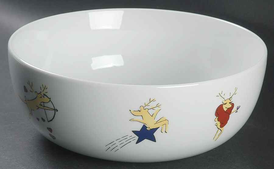 Reindeer 10" Round Serving Bowl by Pottery Barn China-1