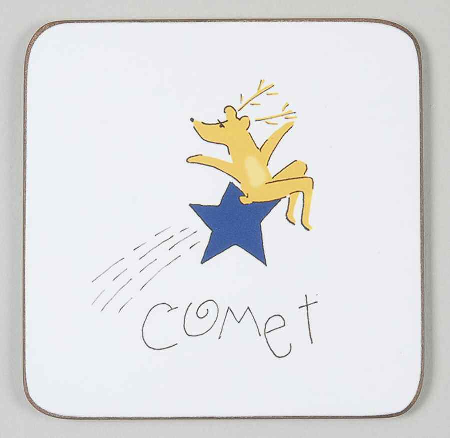 Reindeer Square Corkback Coaster by Pottery Barn China-1