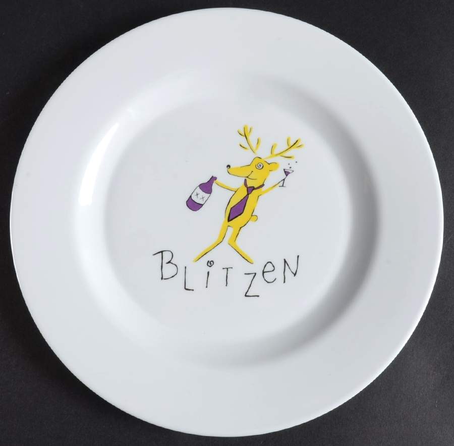 Reindeer Melamine Salad Plate by Pottery Barn China-1