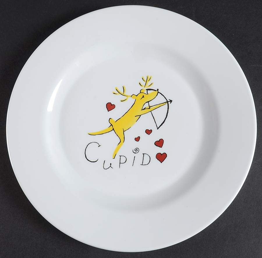 Reindeer Melamine Salad Plate by Pottery Barn China-1