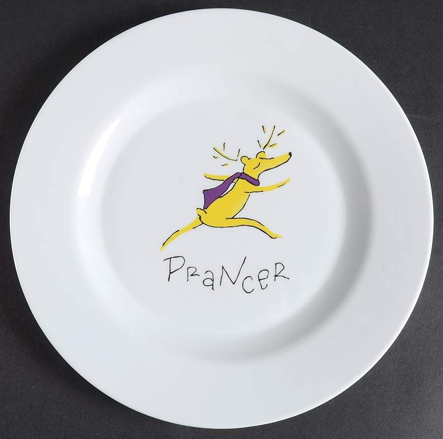 Reindeer Melamine Salad Plate by Pottery Barn China-1