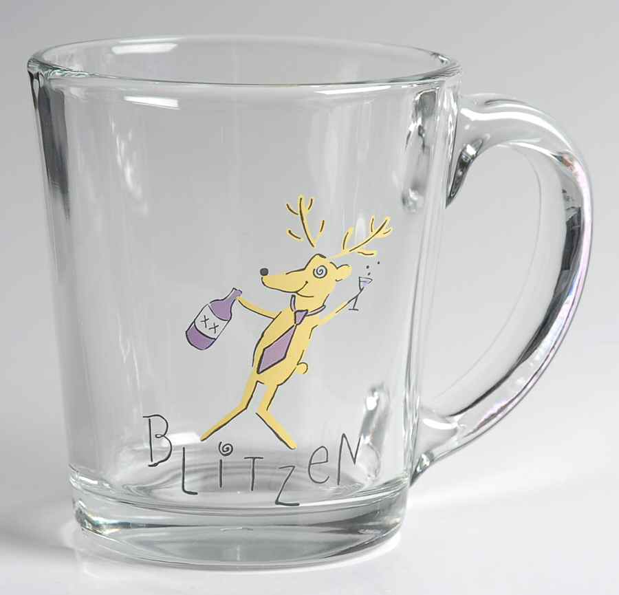 Reindeer Glassware Mug by Pottery Barn China-1