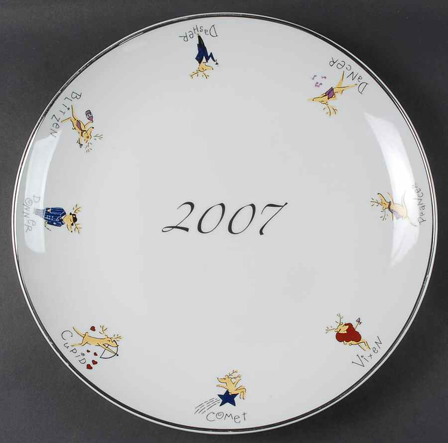 Reindeer 14" Cookie Plate by Pottery Barn China-1