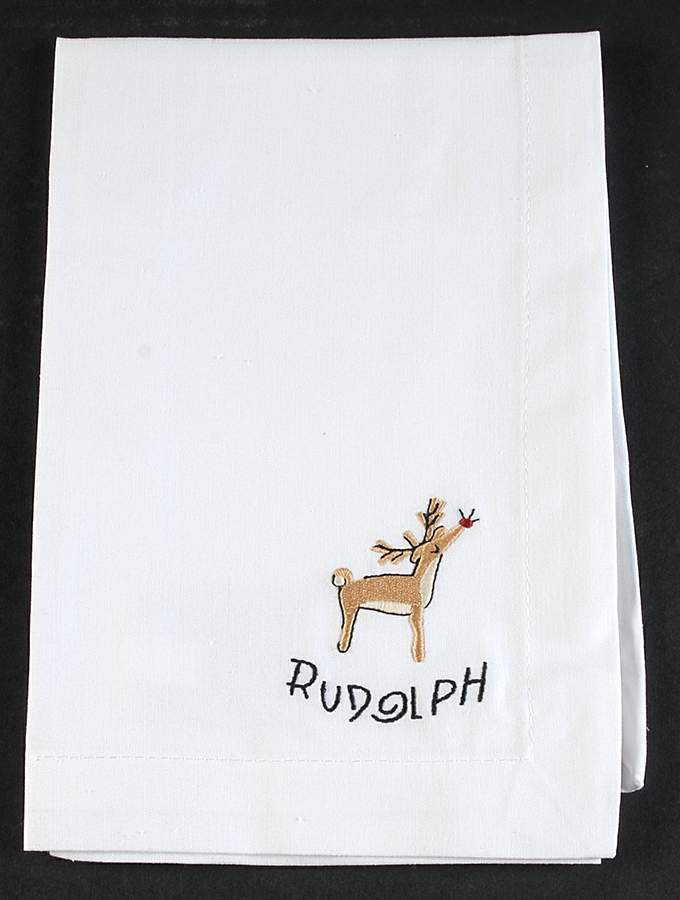 Reindeer Embroidered Cloth Napkin by Pottery Barn China-1