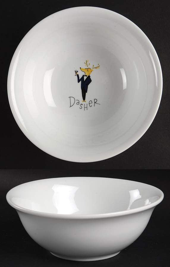 Reindeer Coupe Cereal Bowl by Pottery Barn China-1