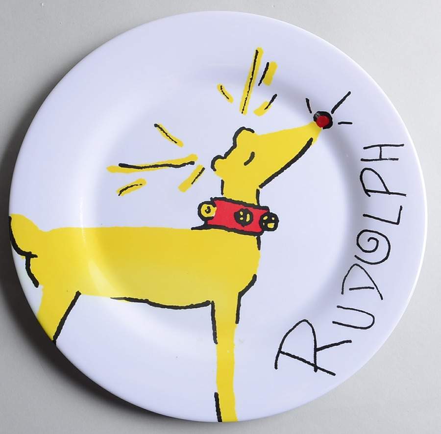 Reindeer Melamine Dinner Plate by Pottery Barn China-1
