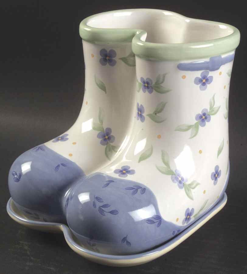 Summer Breeze Boots Planter & Underplate by Pfaltzgraff-1