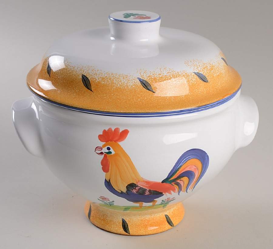 Royal Rooster Round Covered Vegetable by Presenttense-1