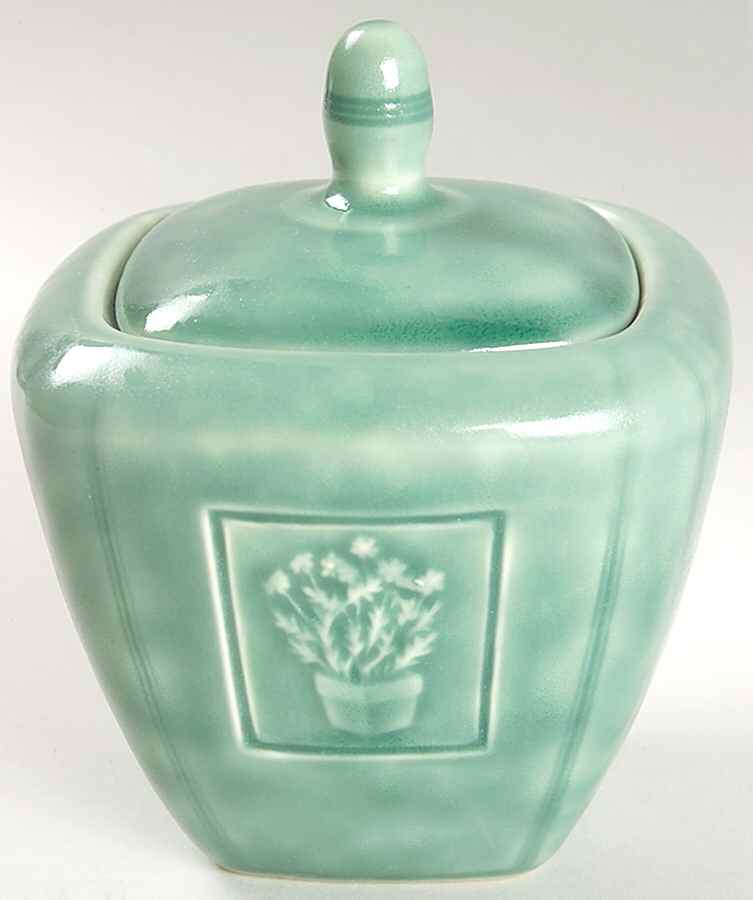 Naturewood Serenity Green Sugar Bowl & Lid by Pfaltzgraff-1