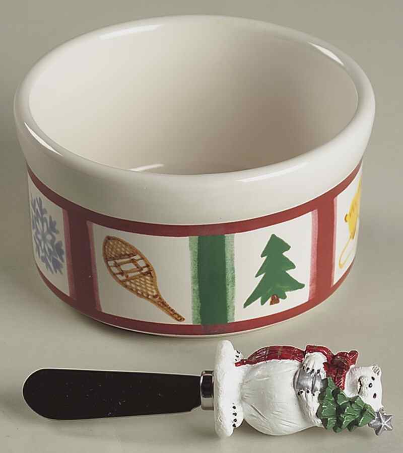 Snow Bear Dip Bowl (for Dip and Spreader) by Pfaltzgraff-1