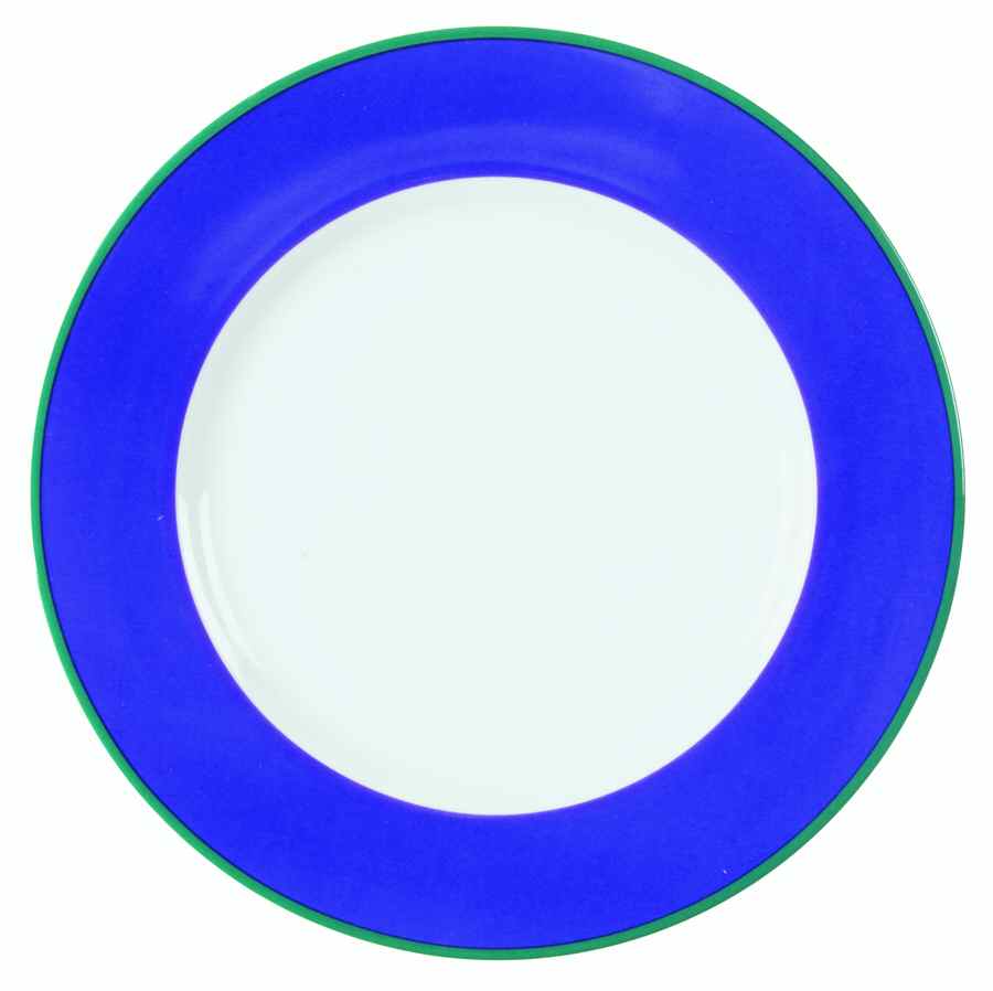 Two Tone (Blue Rim) Dinner Plate by Pier 1-1