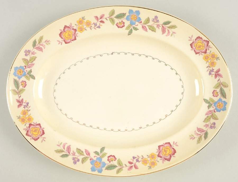 PCP173 11" Oval Serving Platter by Paden City-1