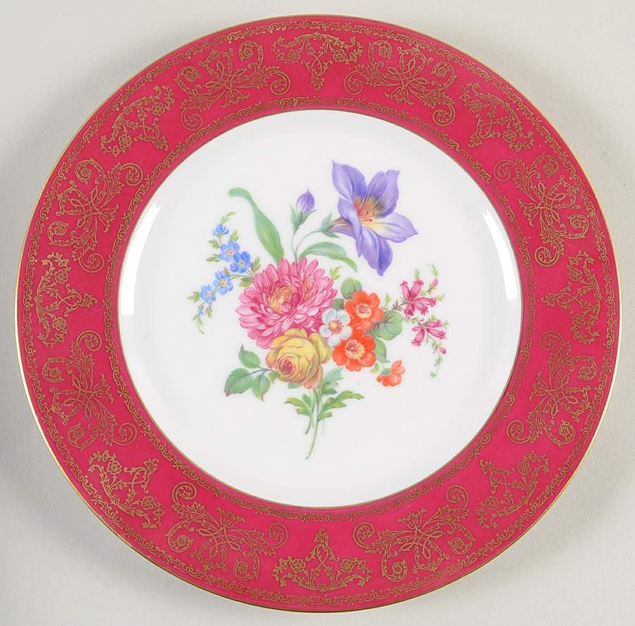 PUL12 Red Salad Plate by Pfeiffer & Lowenstein-1