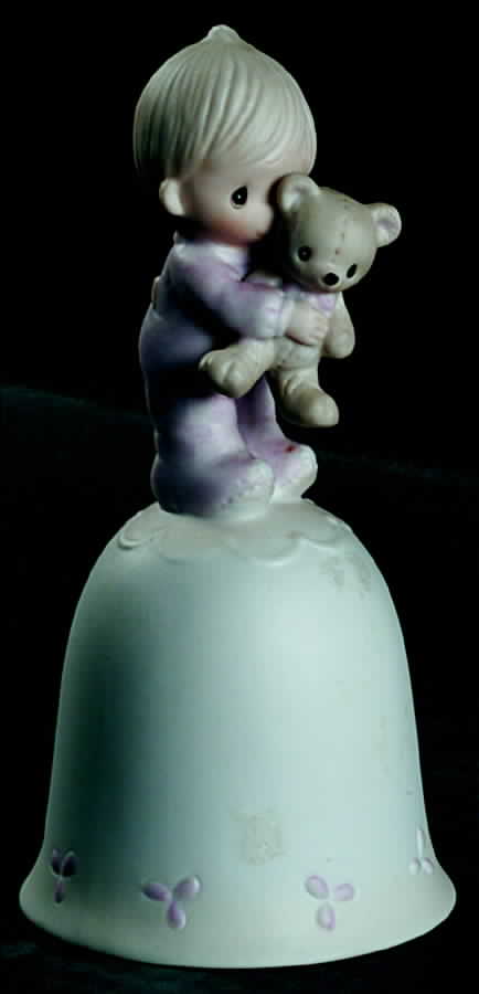 Jesus Loves Me-Bell Bell-Boy With Teddy - No Trademark, No Box by Precious Moments-1