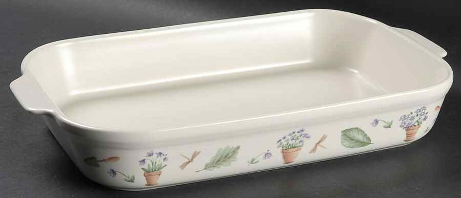Flower Garden 13"  Rectangular Baker by Pfaltzgraff-1