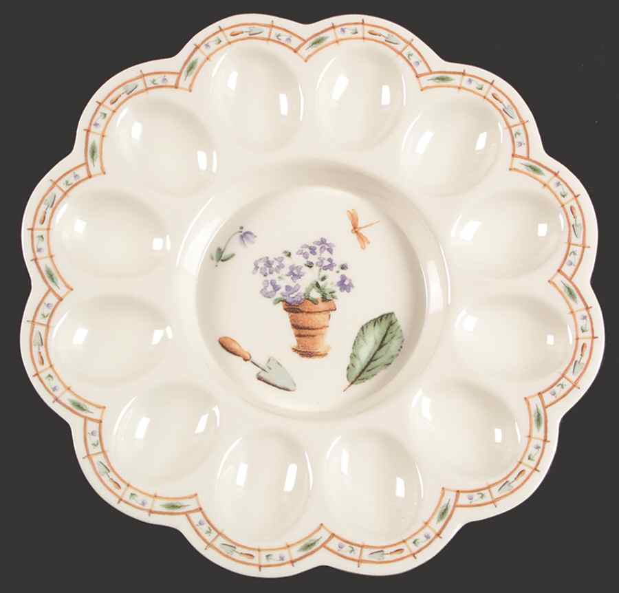 Flower Garden Melamine Deviled Egg Plate by Pfaltzgraff-1