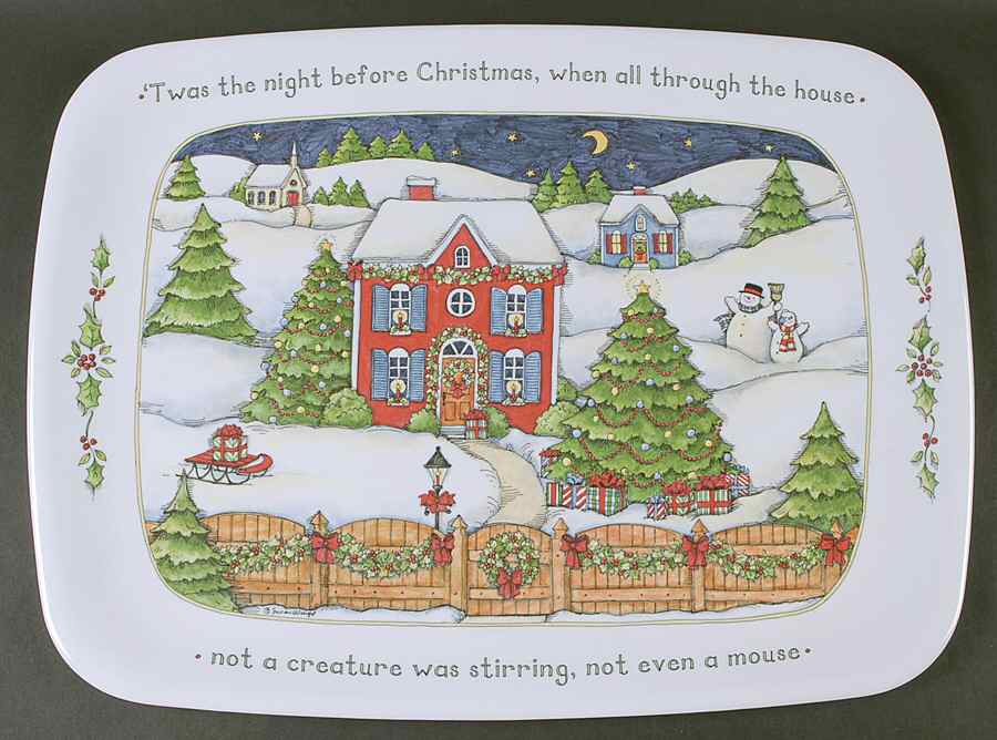 Christmas Story 19" Melamine Serving Tray by Portmeirion-1