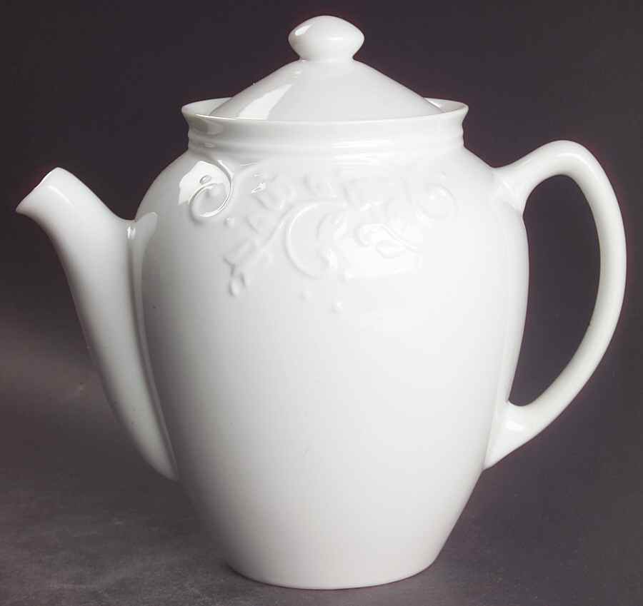 Veranda White Coffee Pot & Lid by Princess House-1