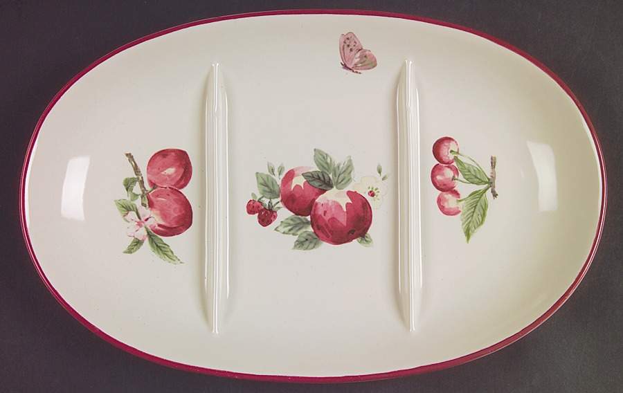 Delicious 3 Part Divided Snack Plate by Pfaltzgraff-1