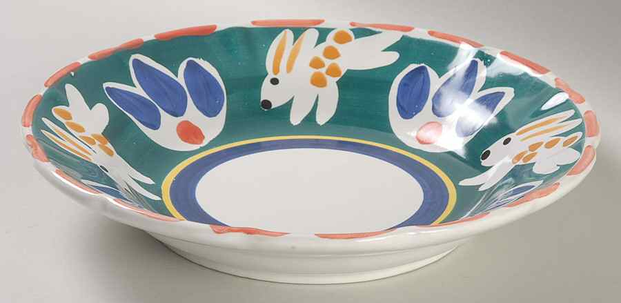 Garden Animal Large Rim Soup Bowl by Pottery Barn China-1