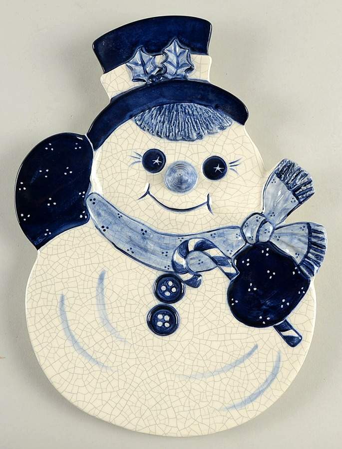 Holiday Snowman Plate by Potting Shed-1