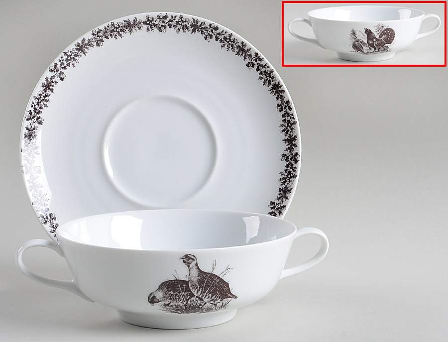 PMM1 Flat Cream Soup Bowl & Saucer Set by Porzellan - Munchen-1