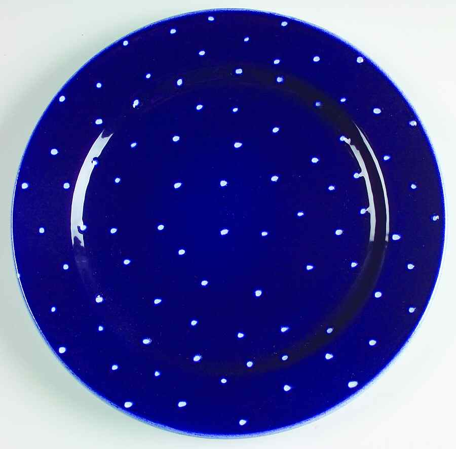 Linen Dot Periwinkle Dinner Plate by Presenttense-1