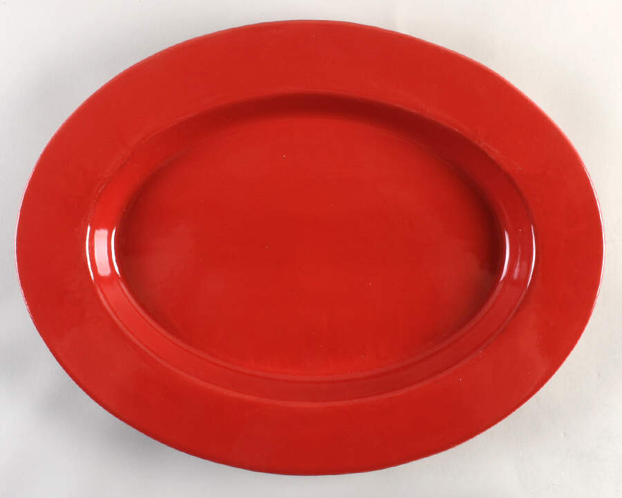 Red 18" Oval Serving Platter by Pier 1-1