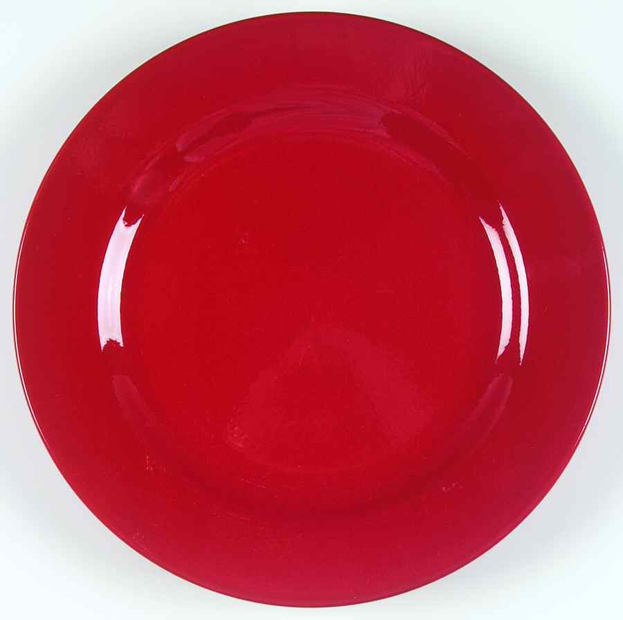 Red Dinner Plate by Pier 1-1