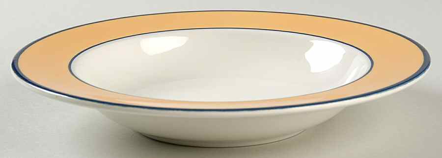 Spa Orange (Blue Trim and Verge) Rim Soup Bowl by Pagnossin-1